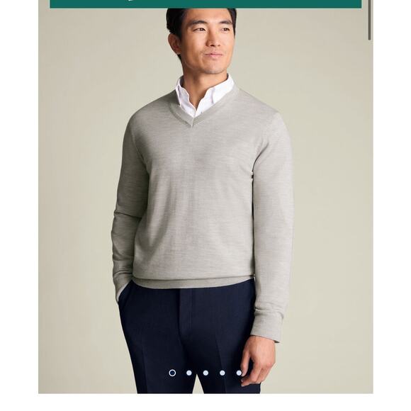 Charles Tyrwhitt Merino V Neck Sweater Size Large - Picture 6 of 6